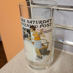 The Saturday evening post drinking glass vintage collectible